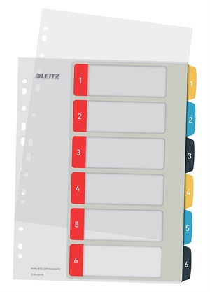 Leitz Register printbar PP A4+ 1-6 Koselige farger