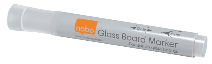 Nobo WB Marker med glassplate, rund, 3 mm, hvit (4)