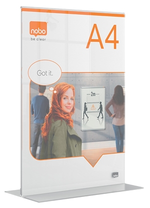 Nobo Skilteholder Premium Plus akryl T-fot, A4