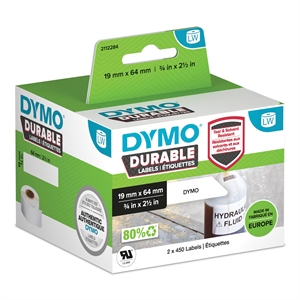 Dymo LabelWriter Holdbar strekkodeetikett 19 mm x 64 mm 2 ruller