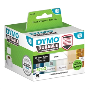 Dymo LabelWriter Holdbar firkantet multifunksjons-merkelapp 25 mm x 25 mm stk.