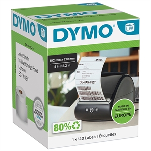 Dymo LabelWriter 102 mm x 210 mm DHL-etiketter 1 rull med 140 etiketter stk.
