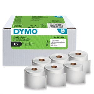 Dymo LabelWriter 102 mm x 210 mm DHL-etiketter 6 ruller med 140 etiketter stk.