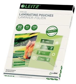 Leitz lamineringshylse blank 80my A4 (100)
