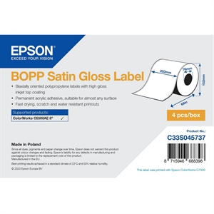 Epson BOPP Satin Gloss Label - Continuous Roll: 203mm x 68m
