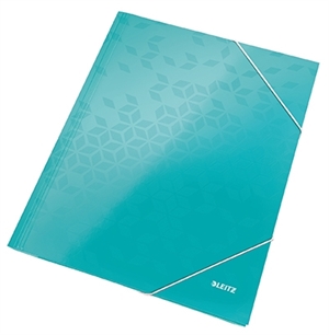 Leitz 3-klaff elastisk mappe WOW A4, isblå