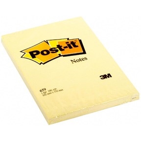 3M Post-it-notater 102 x 152 mm, gule.