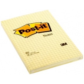 3M Post-it lapper 102 x 152 mm, firkantet gule - 6 pakker