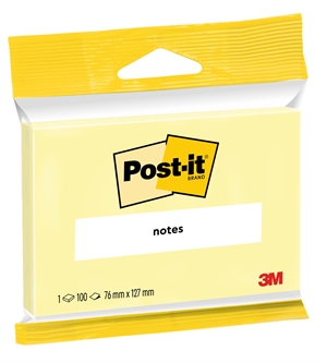 3M Post-it Kanari-gul 76 x 127 mm, 100 ark