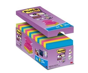 3M Post-it Z-Notes 76 x 76 mm, Super Sticky V-Pack - 16 pakke