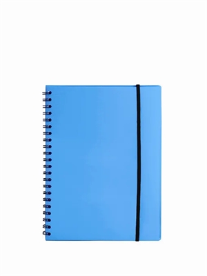 Büngers notatbok A5 i plast med spiralligatur, blå.
