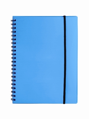 Büngers notatbok A4 plast med spiralrygg blå