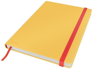 Leitz Notatbok Cosy HC L, med 80 ark og 100g papir, i fargen gul.