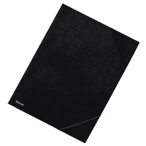 Esselte elastisk mappe med 3 klaffer, størrelse A3, sort.