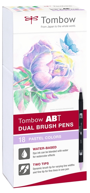 Tombow Marker ABT Dual Brush 18P-5 Pastel (18) --> Tombow merkepenn ABT Dual Brush 18P-5 Pastell (18)