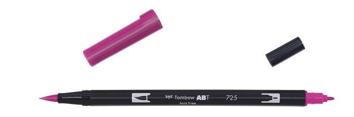 Tombow Marker ABT Dual Brush 725 rhodamine red.
Tombow Marker ABT Dual Brush 725 rhodamine rød.