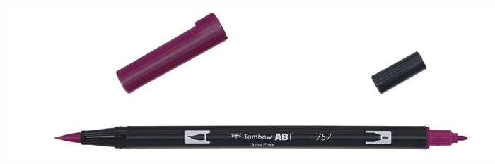 Tombow penn ABT Dual Brush 757 portrett rød