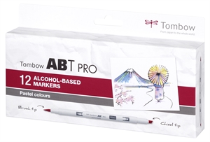 Tombow Marker alkohol ABT PRO Dual Brush 12P-2 Pastel (12)
