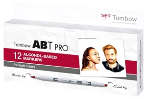 Tombow Marker alkohol ABT PRO Dual Brush 12P-6 portrettsett (12)