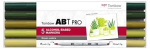 Tombow Marker alkohol ABT PRO Dual Brush 5P-5 grønne farger (5)
