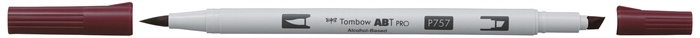 Tombow Marker alkohol ABT PRO Dual Brush 757 port rød