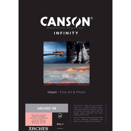 Canson Arches 88 Rag (Pure White) 310 - A3, 25 ark