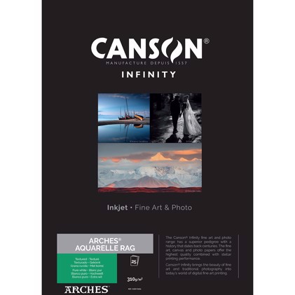 Canson Arches Aquarelle Rag (Pure White) 310 - 5" x 7", 25 ark