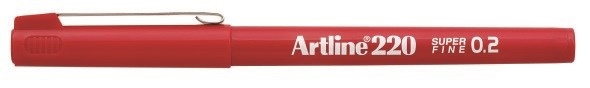 Artline Fineliner 220 SF 0.2 rød