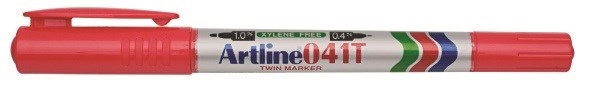 Artline Marker 041T 2-i-1 rød