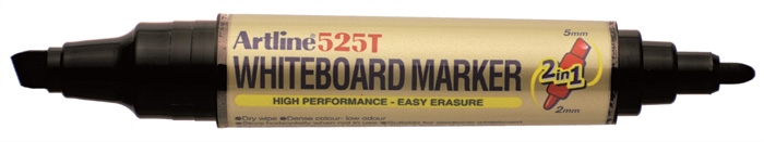 Artline Whiteboard Marker 525T 2-i-1 sort.