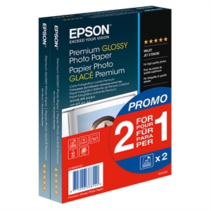 Epson 10x15 Premium Glossy Fotopapir (2 for 1), 10x15 cm 255g/m², totalt 80 ark