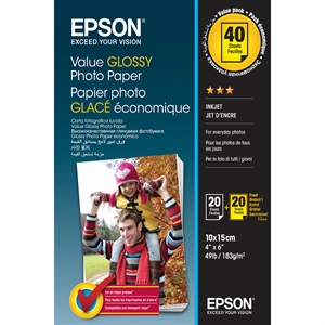 Epson 10x15 Verdi Blankt Fotopapir 10x15cm - 2x 20 ark