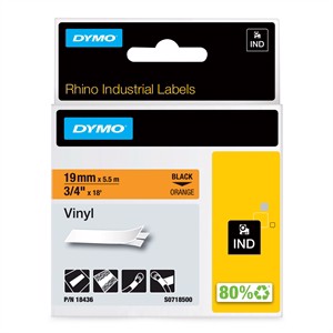 Tape Rhino 19mm x 5,5m vinyl svart/oransje