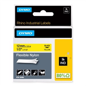Tape Rhino 12mm x 3,5m bøyelig nylon bl/gul