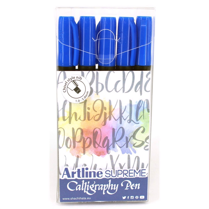Artline Supreme Calligraphy Pen 5 - sett blå