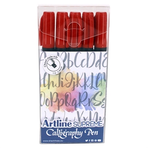 Artline Supreme Calligraphy Pen 5 - sett rød