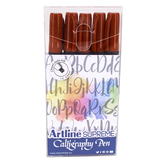 Artline Supreme Calligraphy Penn 5 - sett sepia