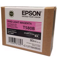 Epson Vivid Light Magenta 80 ml blekkpatron T580B - Epson Pro 3880