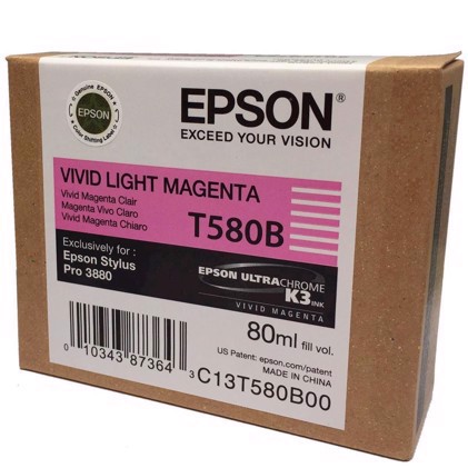 Epson Vivid Light Magenta 80 ml blekkpatron T580B - Epson Pro 3880