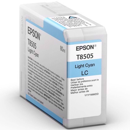 Epson Light Cyan 80 ml blekkpatron T8505 - Epson SureColor P800