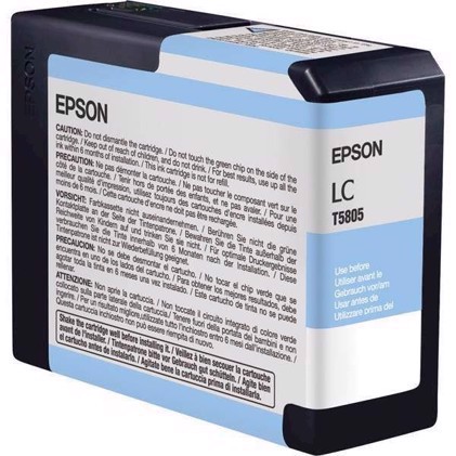 Epson Light Cyan 80 ml blekkpatron T5805 - Epson Pro 3800 og 3880