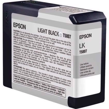 Epson Light Black 80 ml blekkpatron T5807 - Epson Pro 3800 og 3880