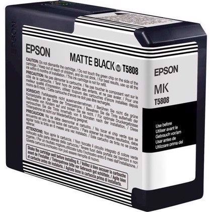 Epson Matte Black 80 ml blekkpatron T5808 - Epson Pro 3800 og 3880