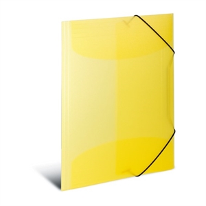 HERMA 3-klapp elastisk mappe PP A3 transparent gul