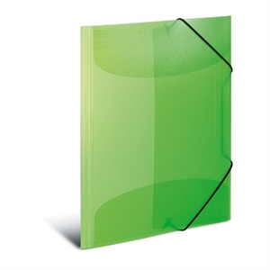 HERMA 3-klap elastikmappe PP A3 gjennomsiktig grønn