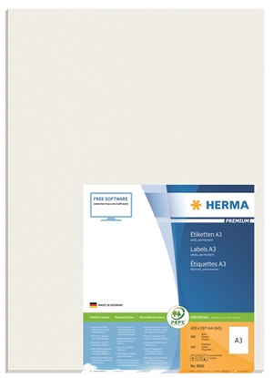 HERMA etikett Premium A3 100 420 x 297 mm, 100 stk.