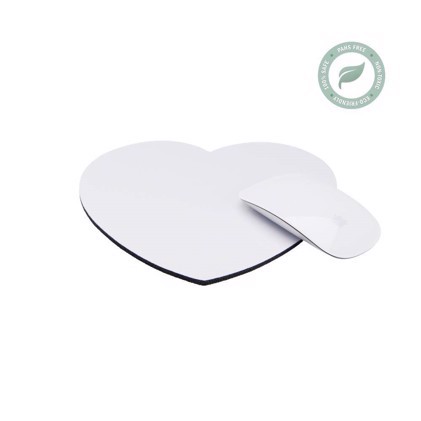 Mousepad Heart Shape - 200 x 200 x5 mm Black Foam - White Top