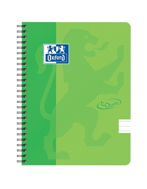 Oxford Touch notatbok A5+ linjert 70 ark 90g grønn