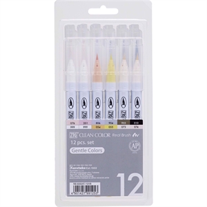 ZIG Clean Color Brush Pen myke farger 12-sett