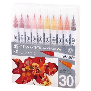 ZIG Clean Color Pensel Penn Sett C med 30 stykker